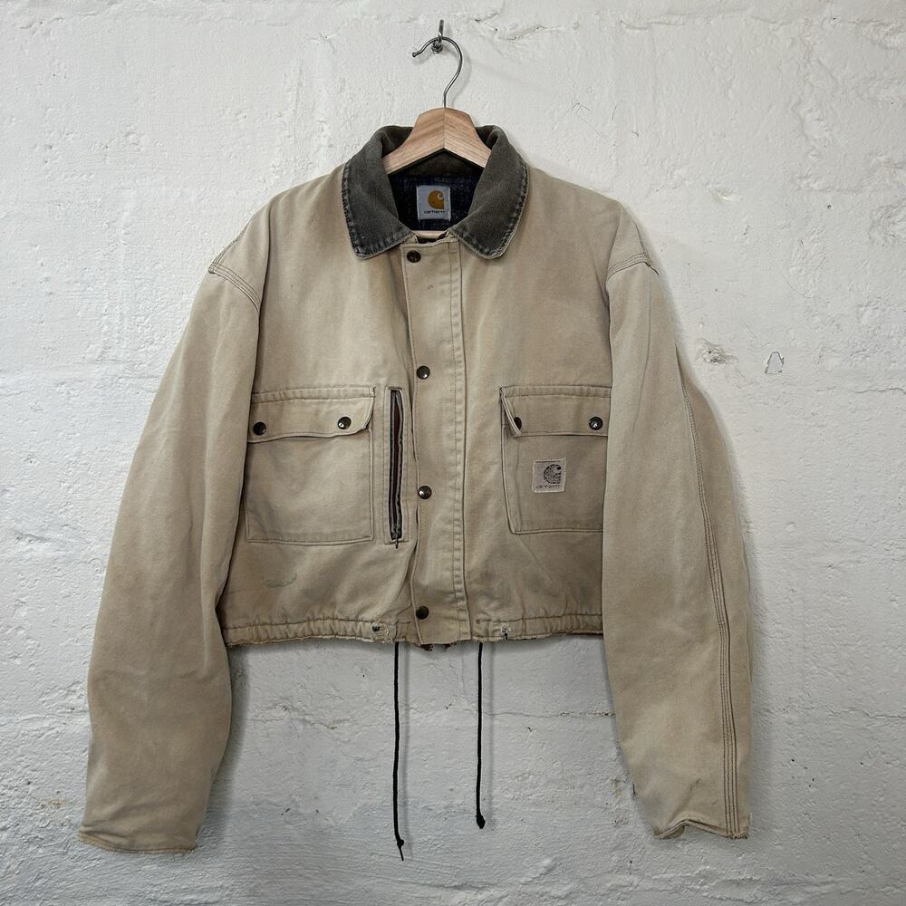 Vintage Carhartt Wool-Lined Cropped Duster Coat “Sand” - Picture 1 of 14
